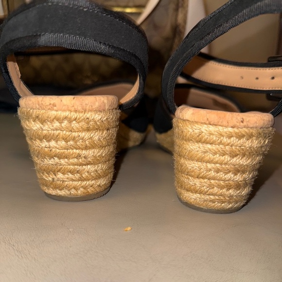 Ugg Wedge Shoe Womens 6.5 Australia Maybell Black 1019887 Espadrille Strap - Picture 3 of 12